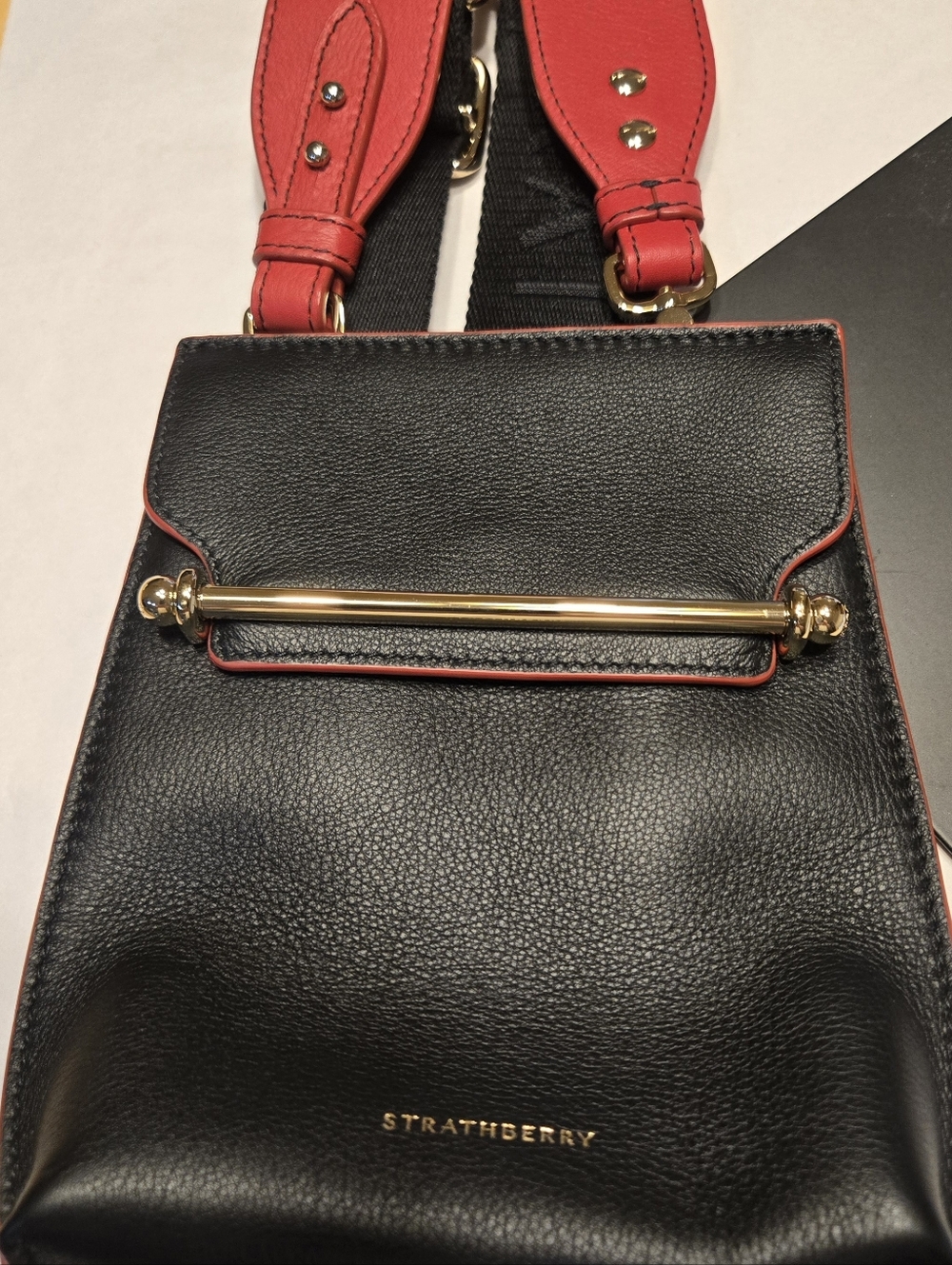 Strathberry North/South Stylist Calfskin Leather Crossbody Bag - Picture 4 of 16